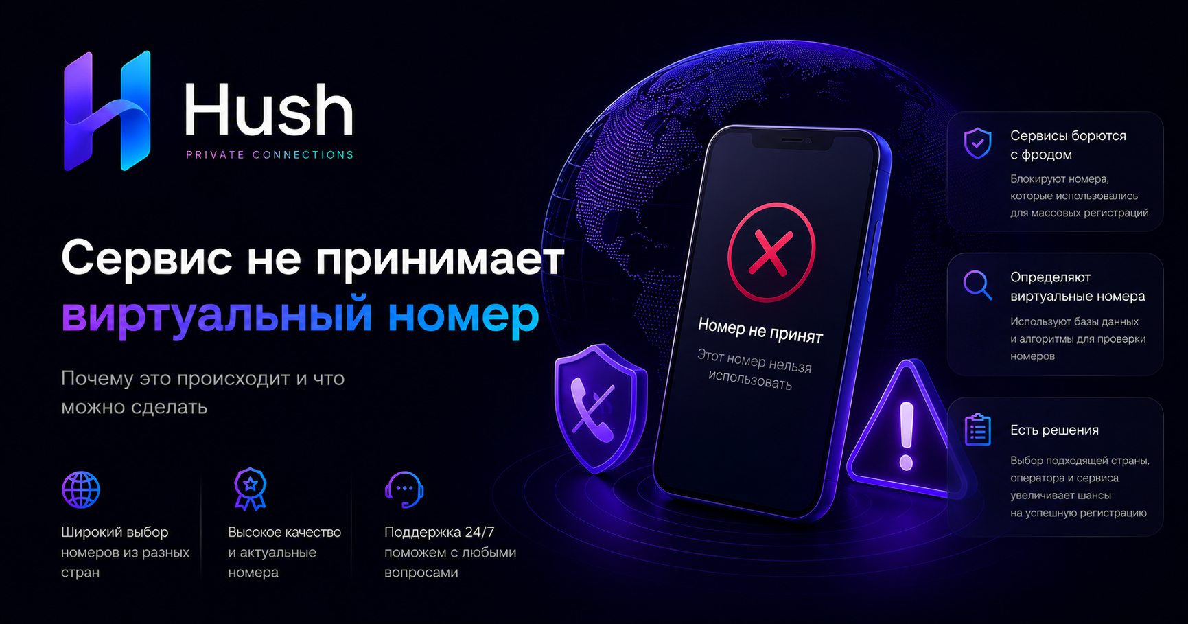Сервис не принимает виртуальный номер: что проверить